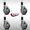 Service Caster 5'' SS Gray Poly Swivel 1-5/8'' Expanding Stem Caster Set with Brake, 4PK SCC-SSEX20S514-PPUB-TLB-158-4 - alternate 2